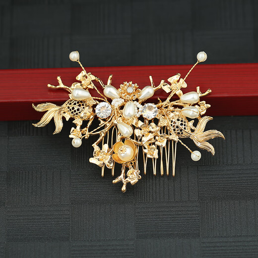 Super fairy Hanfu headdress set, tassel phoenix crown, Xiapei hair accessories, Xiuhe suit, golden costume and ancient style accessories