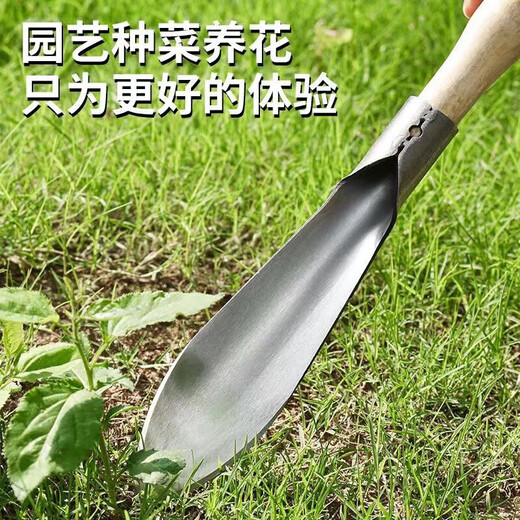 Kleine Schaufel zum Graben von Wildgemüse, Artefakt zum Graben von Böden aus Manganstahl, Werkzeug zum Pflanzen von Blumen, Garten-Haushaltsknoblauch-Gemüseschaufel, kleine Schaufel mit 7 cm breitem Kopf (Grifffarbe zufällig)