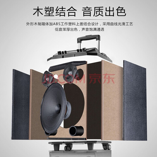 KODA Square Dance Audio Mobile Trolley Speaker Outdoor Player Wireless Microphone Karaoke Portable Bluetooth High Power Subwoofer Audio 12-inch KD-1201+ Dual Microphone