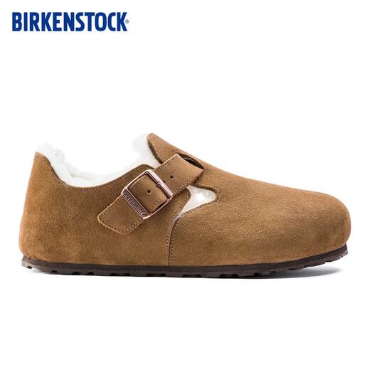 BIRKENSTOCK Germany imported men's and women's suede warm London Shearling fur shoes brown narrow version 1014963 37