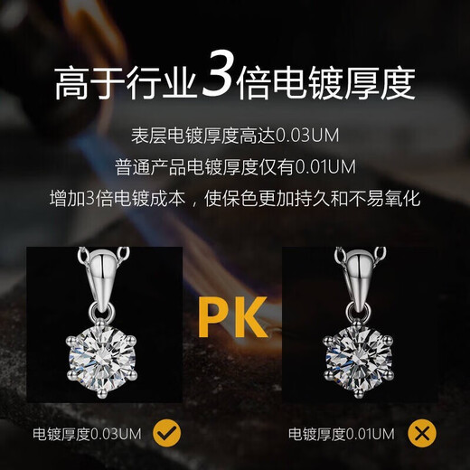 Tiriko moissanite one carat declaration of love necklace for women clavicle chain high-end light luxury silver jewelry birthday gift for women declaration of love 1 carat with certificate + light gift box