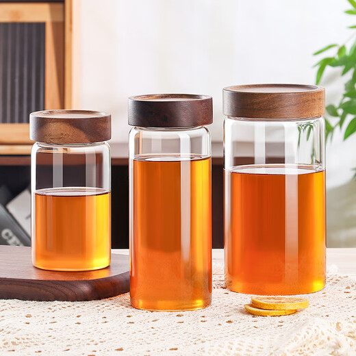 Baijie sealed jar glass bottle food grade honey jar coffee tea jar dry goods storage bottle spice storage box 1300ml