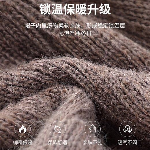 Hengyuanxiang Hat Women's Winter Warmth Middle-aged and Elderly Plus Velvet Rabbit Fur Mother and Grandma Wool Hat Birthday Gift