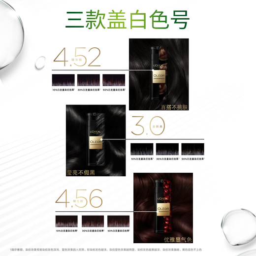 L'Oreal Easy Hair Dye Cream for Men and Women Covering Gray Hair and Turning Black Hair Dye 3.0 Natural Black 200g Popular Products