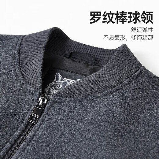 Seven Wolf Jacket Men's Spring Woolen Jacket Men's Wool Warm Business Windproof Jacket Single Jacket Men's Top 001 (Black)-1999 Model 180/96A (XXL)