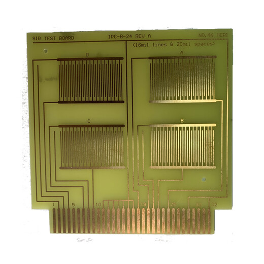 Natron Xingyao printed circuit board standard SiR fixture coating insulation test IPC-B-24 bare copper comb pattern ginger