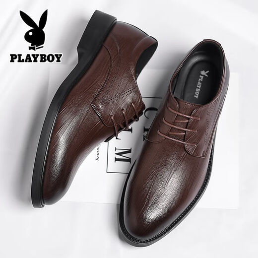 Playboy Chaussures en cuir masculin Généreuse entreprise en cuir usage formel usine en amélioration et en respirant semelle douce de mariage chaussures de marié 2025 Nouveau style 6621 noir 40