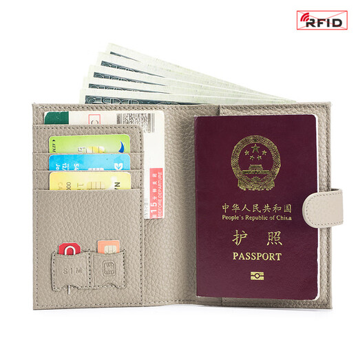 Balsa núcleo de viaje rfid antirrobo pasaporte bolso de pasaporte portátil portátil de pasaporte impermeable bolsa de almacenamiento de cuero de cuero