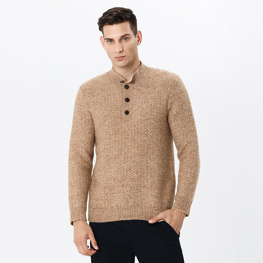 PORTS MENS MENS HIGH COU PLUL À Longue manche à manches longues Semolina L