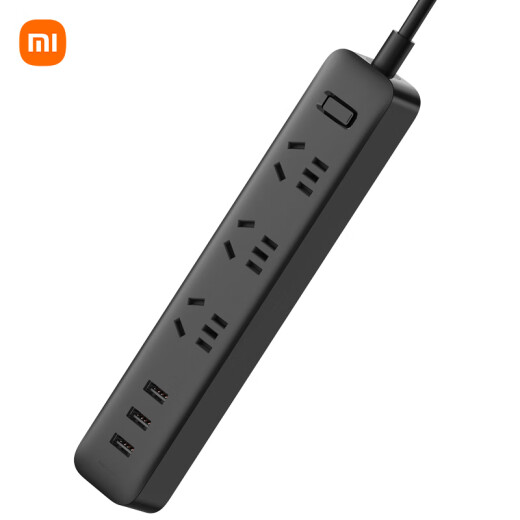 Xiaomi (MI) Mijia USB socket/socket board/socket strip/socket strip/plug strip/plug strip/multi-function patch panel/3 USB interface + 3 hole master control total length 1.8 meters black