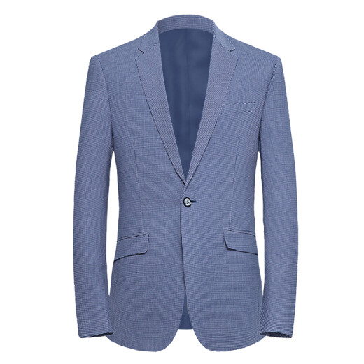 National men's lovebird suit men's spring and autumn simple casual plaid slim fit suit jacket A2 sky blue 175/92A