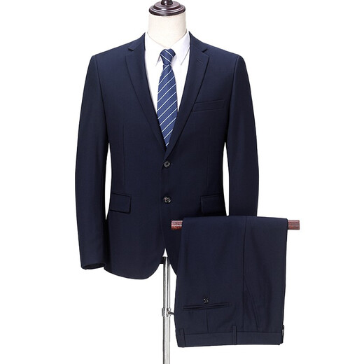 Hong Kong Classic Car Business formeller Anzuganzug Anzug Hersteller Anzug Bräutigam Best Man Hochzeitskleid Marke mittleren Alters Middle Color Wolle Anzug High -End -Jacke regulärer Stil 9721 Stil - Marineblau 185/100a - Hosengröße bitte hinterlassen