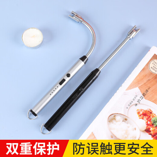 Iron helper rechargeable gas stove pulse igniter universal ignition gun kitchen gas lighter long handle windproof ice blue - rechargeable windproof long handle with USB