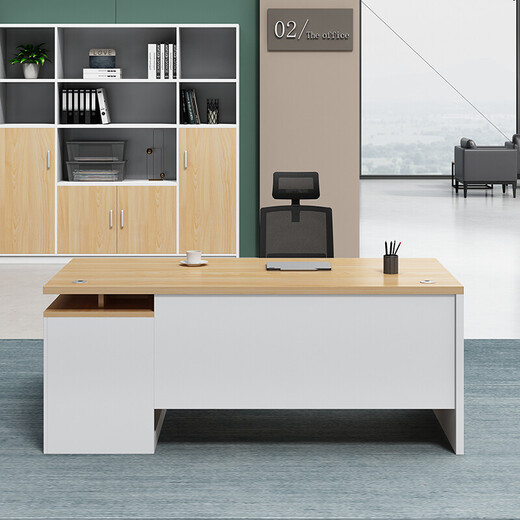 Nuoxiong Nuoxiong Boss Desk Simple Modern Desk President Desk Single Manager Desk Executive Desk Supervisor Desk and Chair Combination 1.4 Meter Supervisor Desk (Light Color)