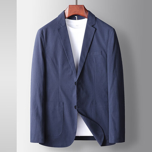 Walker Shop 休闲西服男春秋季薄款微弹轻奢商务西装中青年抗皱免烫便西外套 蓝色 2XL (185) 建议160-175斤