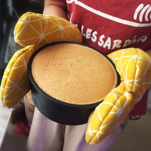 Jidaocook 2 pieces thickened microwave oven gloves with high temperature resistance and heat insulation for kitchen household heat-proof oven oven baking special anti-scalding green leaves (2 pieces)