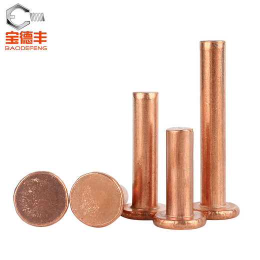 Baodefeng copper flat head solid rivet GB109 flat cap copper nail hand hammered willow nail copper nail national standard accessories M2x3 400 pieces