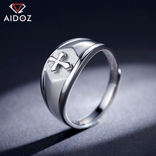 Aido Diamond pt950 platinum cross men's platinum fashion personalized ring with live mouth and adjustable weight 7.0-7.2 grams