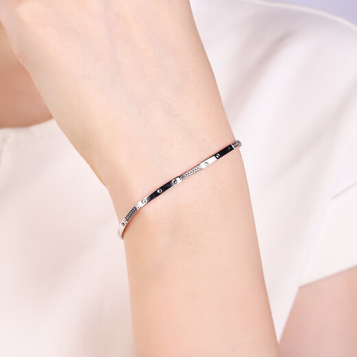 Yuan Shengfu's new PT950 fine square braided platinum bracelet, fashionable women's platinum bracelet, women's model, 4.96 grams, length 16-18cm adjustable