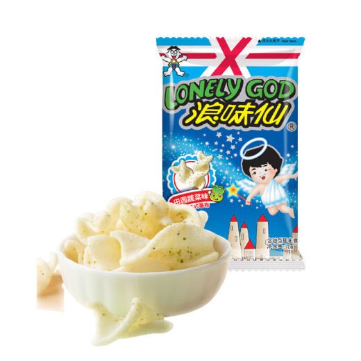 旺旺 浪味仙 田园蔬菜味 70g 膨化食品 花式薯卷 零食薯片