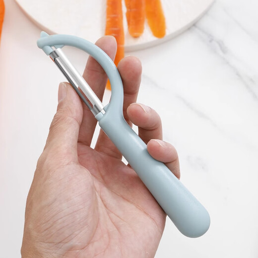 削皮刀水果刀二合一厨房专用瓜刨甘蔗皮多功能苹果土豆皮削皮刀器 不锈钢削皮器-浅蓝-1个