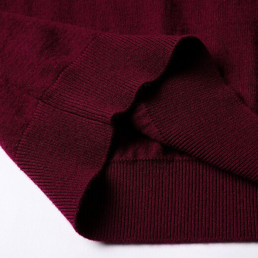 恒源祥100%羊毛背心男V领保暖上衣秋冬新款中年男士商务休闲鸡心领马甲 藏青 L 175