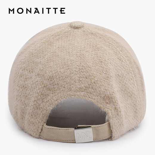 MONAITTE hat women's new versatile face-showing small plush thickened warm peaked cap winter casual fashion trendy brand baseball cap khaki (marked I-2) adjustable 55 to 60 cm