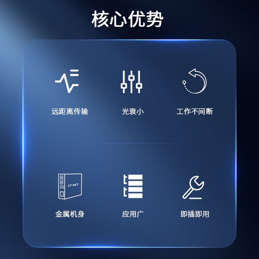 ZT-net Gigabit single-mode single-fiber optical fiber transceiver multi-mode dual-fiber photoelectric converter long-distance network transmitter SC interface 100M single-mode single fiber 25 kilometers (pair)