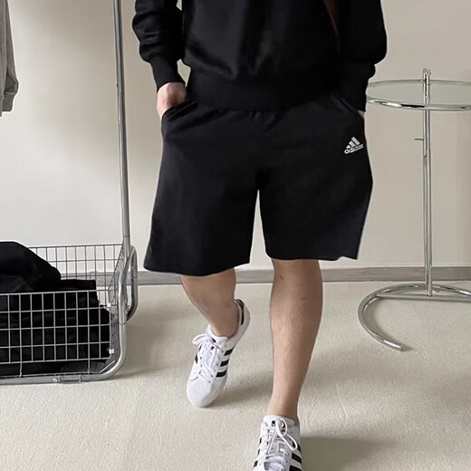 Adidas Koreanische Ins Tragen amerikanische Retro High Taille Dreistreifen schwarze Sportarten und Freizeitshorts IC9435 A/XL (185/90A)