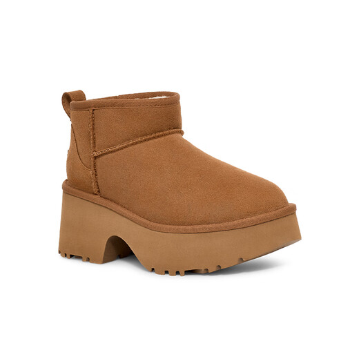 UGG winter women's comfortable and fashionable solid color thick-soled mermaid short boots casual snow boots 1158311 CHE | Maroon 38