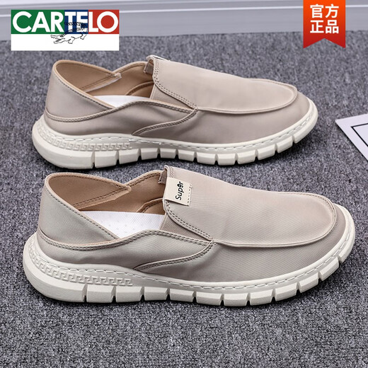 CARTELO old Beijing cloth shoes men's spring trendy versatile canvas shoes men's lazy casual shoes breathable trendy shoes YS9901 beige 41