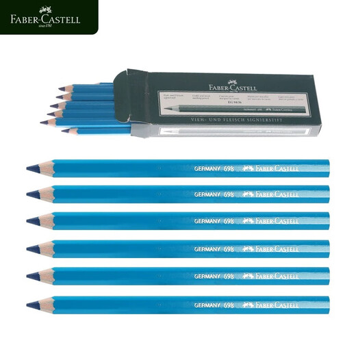Huibojia 698 Schweinefleisch Spezialmarker wasserdichte öldichte schweinblau wasserlösliche Bleistift-Rindfleisch, Schaf-Schweinefleischmarker-Fleischmarker [1 Pack]