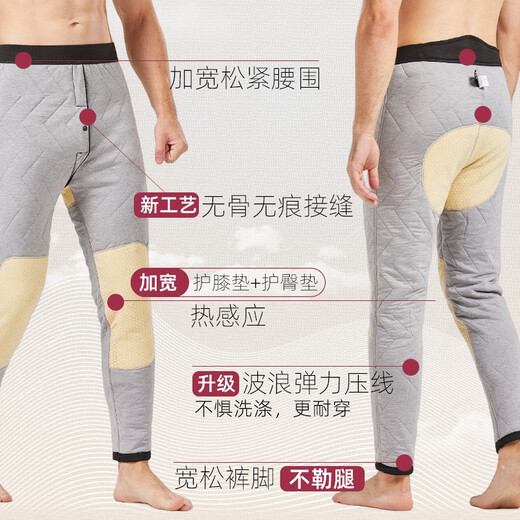 Camel Shepherd Medium Thick Men's Camel Hair Warm Pants Large Size Leggings Northeast Winter High Waist Slim Wool Cotton Pants Thin Knee Pads Premium Version Camel Hair Men's Pants 2XL (Recommended 150-180 Jin Jin equals 0.5 kg)