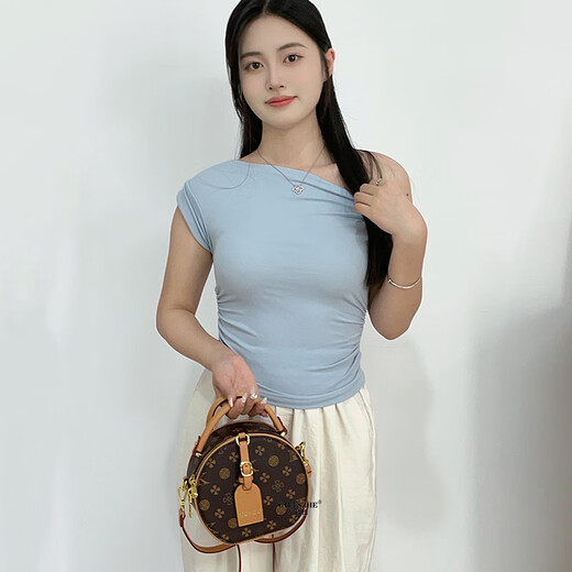 纪诗哲轻奢品牌包包女包女士单肩包斜挎手提小圆包送女友老婆生日礼物侈 印花咖啡色 精美礼盒/礼物