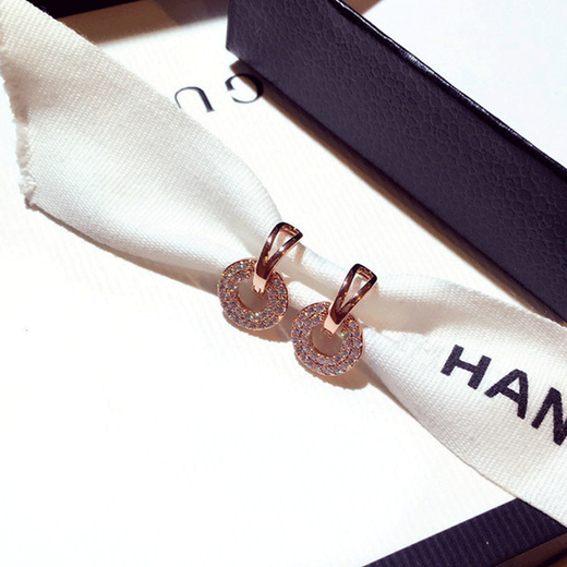 Idel Earrings 2025 New Trendy Fashion Versatile Temperament Internet Celebrity Small Earrings Earrings Earrings Women's Ear Accessories Earrings Small Round Diamond Earrings E0013