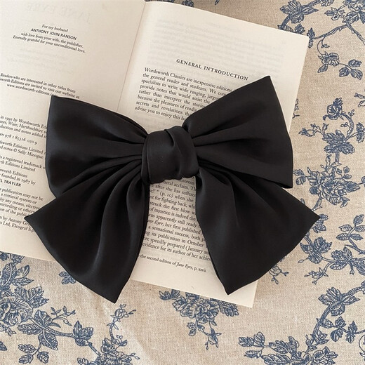 Yililuo Big Bow Hairpin French Retro Satin Net Red Hair Accessory Women's Half-tied Hair Temperament Top Hairpin at the Back of the Head Bow Milky White