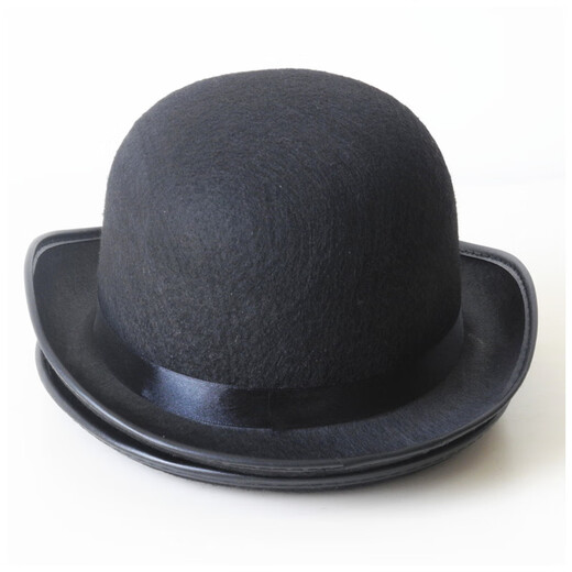 Cherry-embellished gentleman's top hat black retro high hat men's British French flat-top felt hat British Sherlock Holmes detective magic hat flat-top high hat black Sherlock Holmes Detective L (58-60cm)