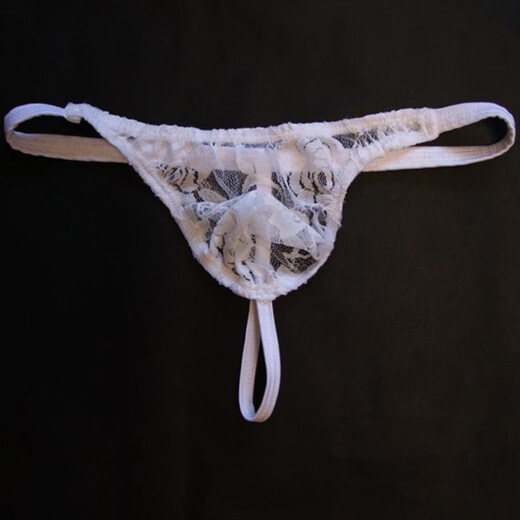 
Ye Zimei Men's sexy underwear Men's ultra-thin transparent lace seductive thong sexy underwear perspective T-pants 4086 Coffee color All size