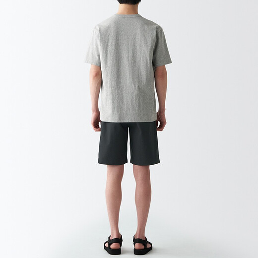 MUJI MUJI Men's Cotton Washed Poplin Shorts Casual Shorts Men's Summer Pure Cotton AED14A2S Black M