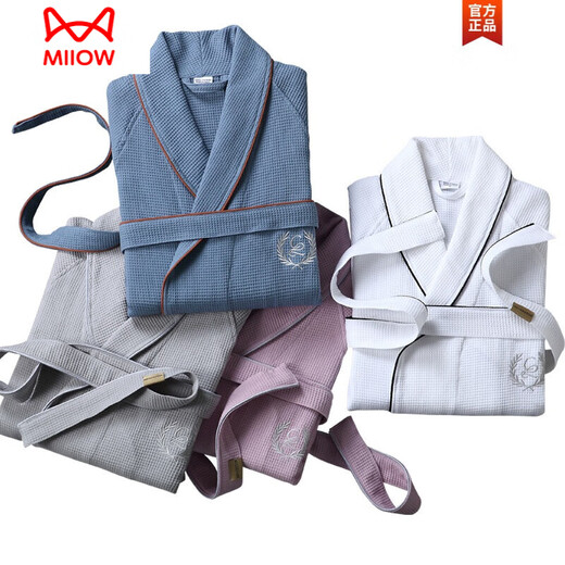 Catman (Miiow) Agua de baño de algodón de algodón puro absorbiendo agua y todas las estaciones de secado rápido para hombres y mujeres Primavera, verano, otoño e invernal pareja de pijamas de pijama personalización haiyinlan (imagen principal) m (longitud de ropa 112, peso 140 Jin [Jin equivale a 0.5 kg])