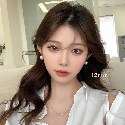 Nianfu imitation pearl ear clip earrings for women without pierced ears, new style, retro high-end mosquito coil disc, Mid-Autumn Festival gift for girls, mosquito coil disc, pearl ear clips, pair 12mm