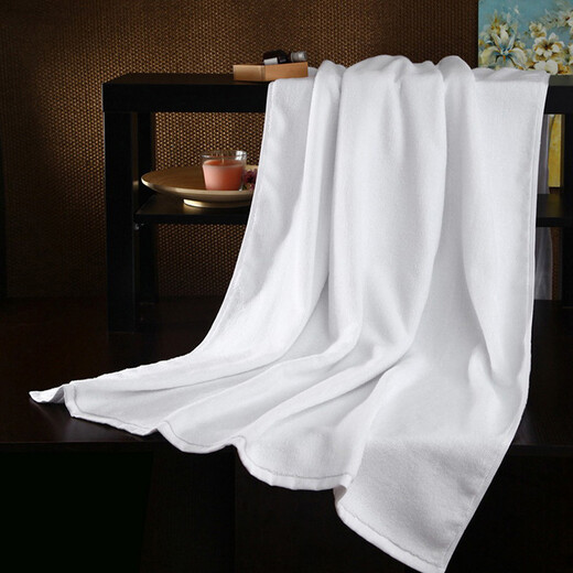 Hotel hotel beauty foot bath club pure white thickened water-absorbent adult large towel white bath towel 600g 32 strands thick 70*140cm