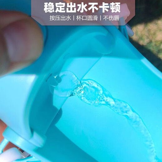 Junkiss Dog Water Cup Portable Cat Drinking Water Feeder Pet Water Fountain Walking Dog When Going Out Crossbody Drinking Water Bottle White-550ml