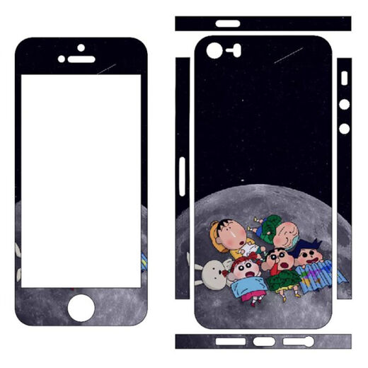 膜鹿堂适用适用iPhone5S彩膜前后苹果SE钢化膜卡通5代后壳贴纸来图定制 米白色 i5/5S/SE钢13895iphone