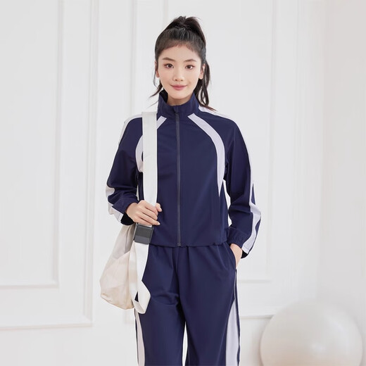 Pull-back sports suit for women's autumn new professional yoga tops for cycling, running, fitness, Pilates training clothes 34984, navy blue tops M Recommended weight 100-115Jin Jin equals 0.5kg