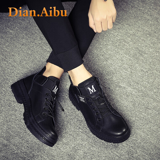 Dian.Aibu Light Luxury Martin Boots Men's 2025 Summer New Non-Slip-Resistant Wear-Resistant Work Boots Comfortable Soft Sole High-top Boots Black [Brand Martin Boots Men] Limited Edition 41