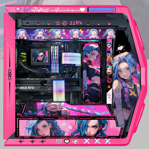 
Asus (ASUS) ROG GR701 Creation God Case Snow Blowing Case EVA Asuka Co-branded Desktop Case ARGB Light Board Full Tower Custom Case White Case Power Water Cooling Set Jinx Theme (Black Pink Creation God + Light Board)