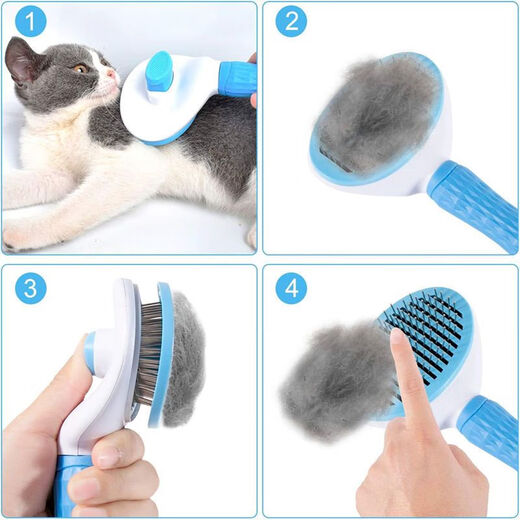 Dog hair removal comb, cat comb, dog hair cleaner, remove floating hair, Teddy Bichon needle comb, fluffy bath, general purpose for cats and dogs丨Knot comb, upgraded model, gray knot comb-1
