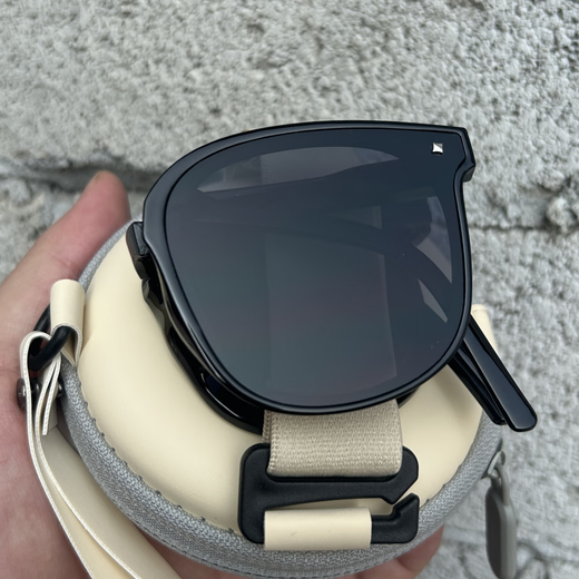 Murata Inao sunglasses, sunglasses, folding sunglasses, GM sunglasses, polarized sunglasses for women, slimming, sun protection, black frame, gray film