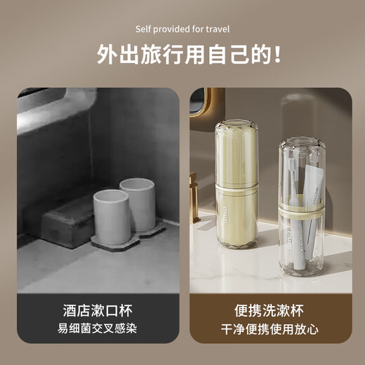 Yilu Travel Wash Cup Detachable 2 Wash Cups Travel Storage Portable Mouthwash Cup Toothbrush Cup Transparent Color